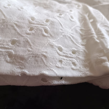 Short Sleeve Eyelet Embroidery T Shirt