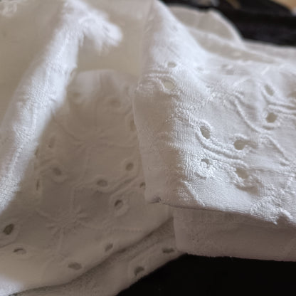 Short Sleeve Eyelet Embroidery T Shirt