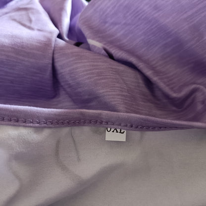 Lilac Cold Shoulder Top with Heart Print and Faux Zip Detail