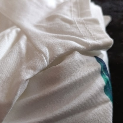 White Watercolour Floral Print T Shirt