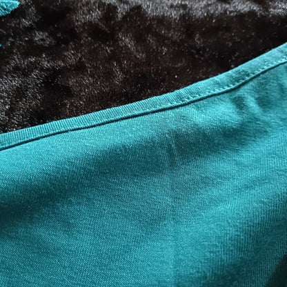 Jade Green Asymmetric Off the Shoulder Lace Strap Blouse/Top
