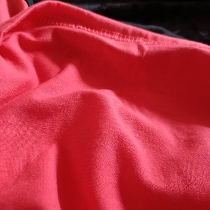 Red and Black Cold Shoulder Top