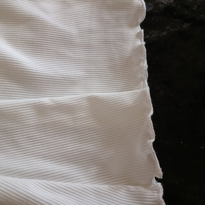 Cream Jumper with Outer Seam Detail, Ruffle Collar and Sleeves