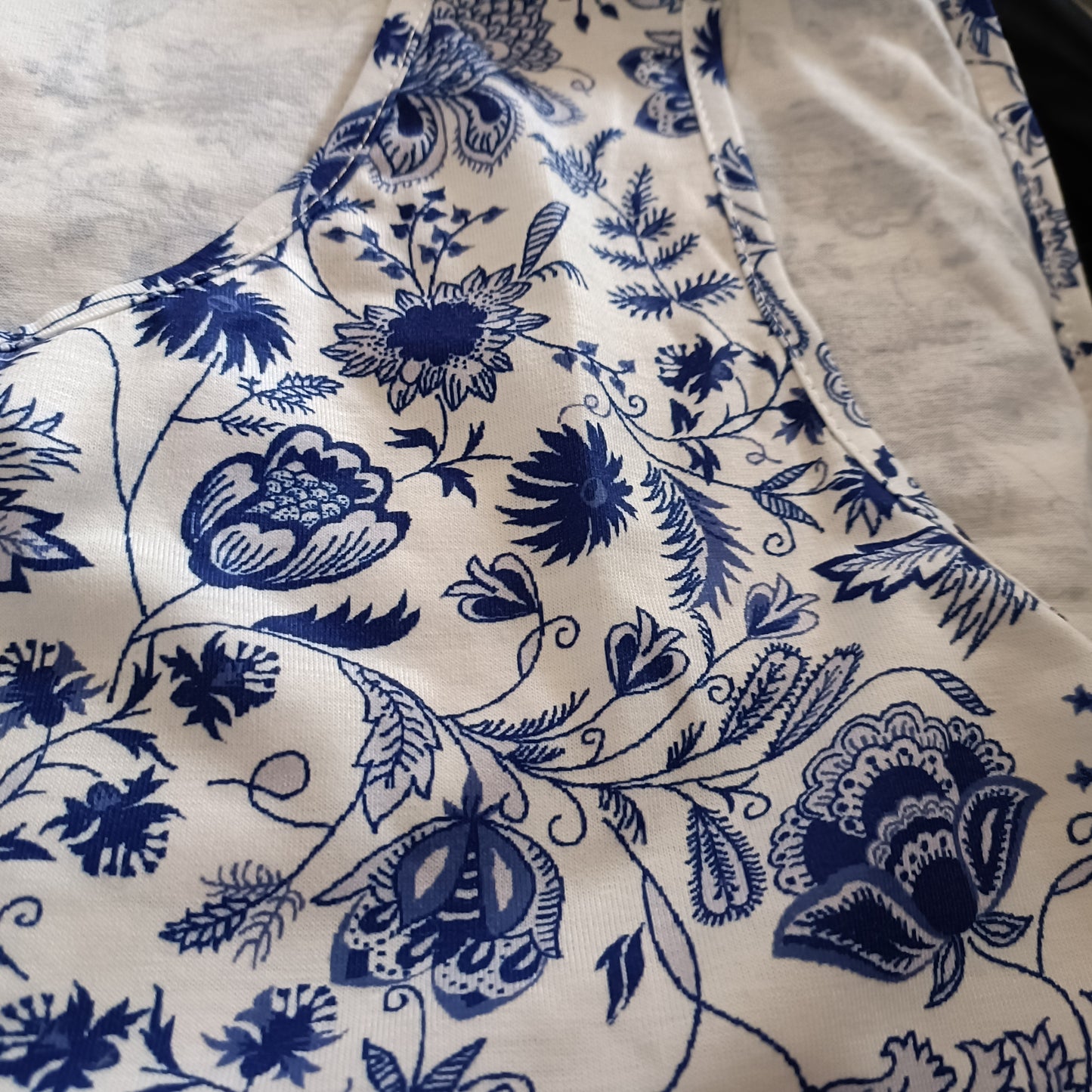 Sleeveless Blue Floral Dress