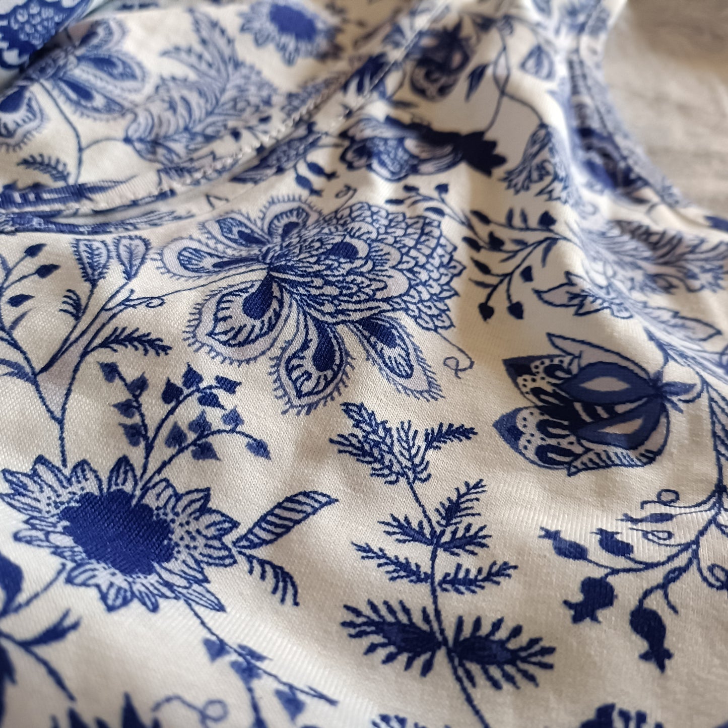 Sleeveless Blue Floral Dress