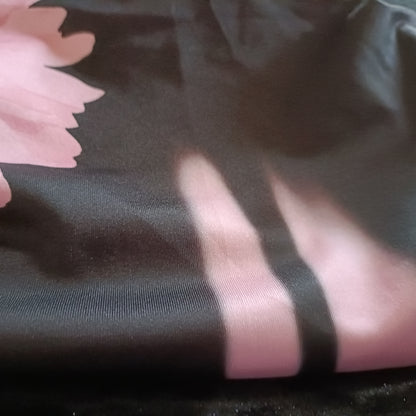 Pink and Black Flame Style Sleeveless Dress with Pink Sunflower and Butterfly Detail