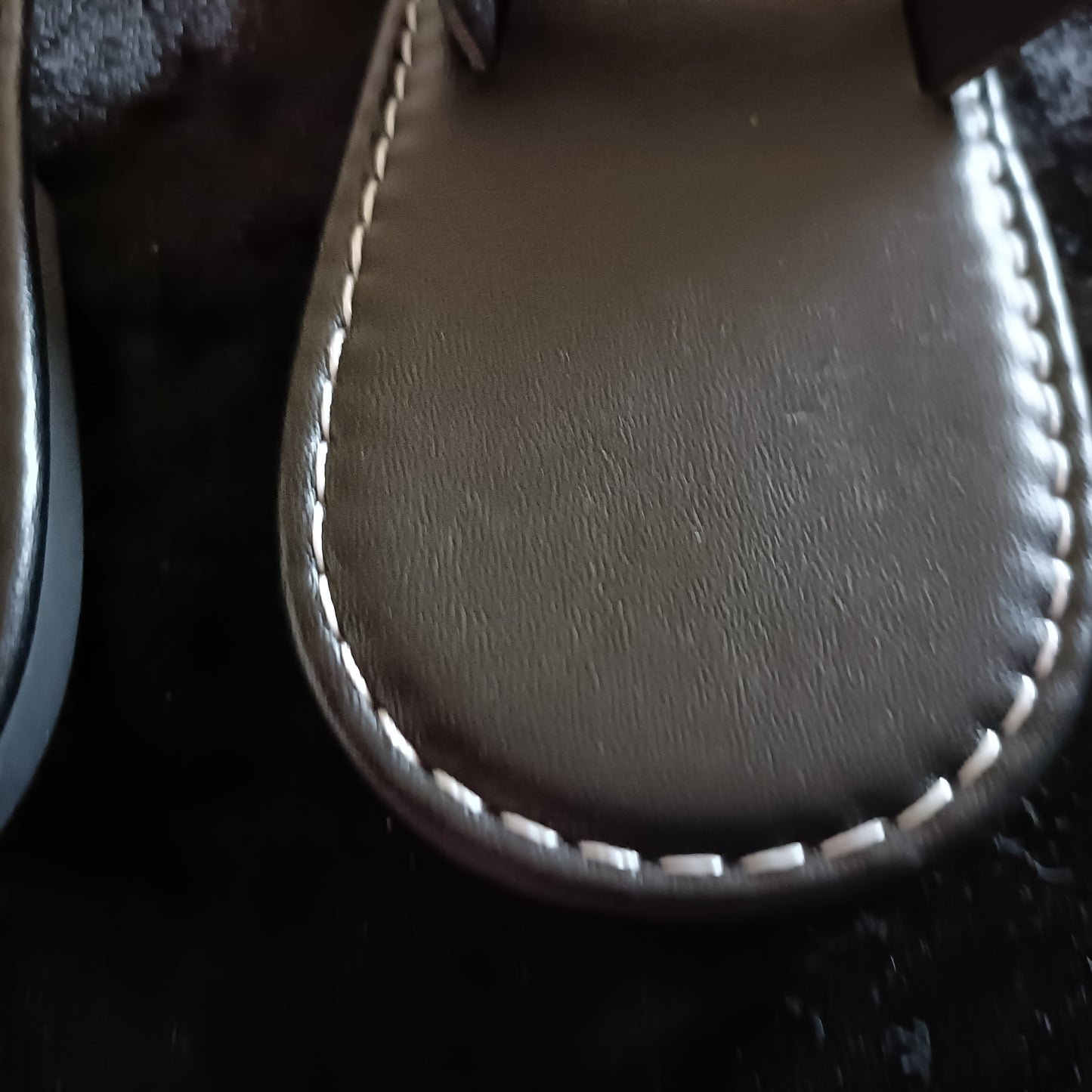 Flat Black Slider Sandals with Black Glitter Straps