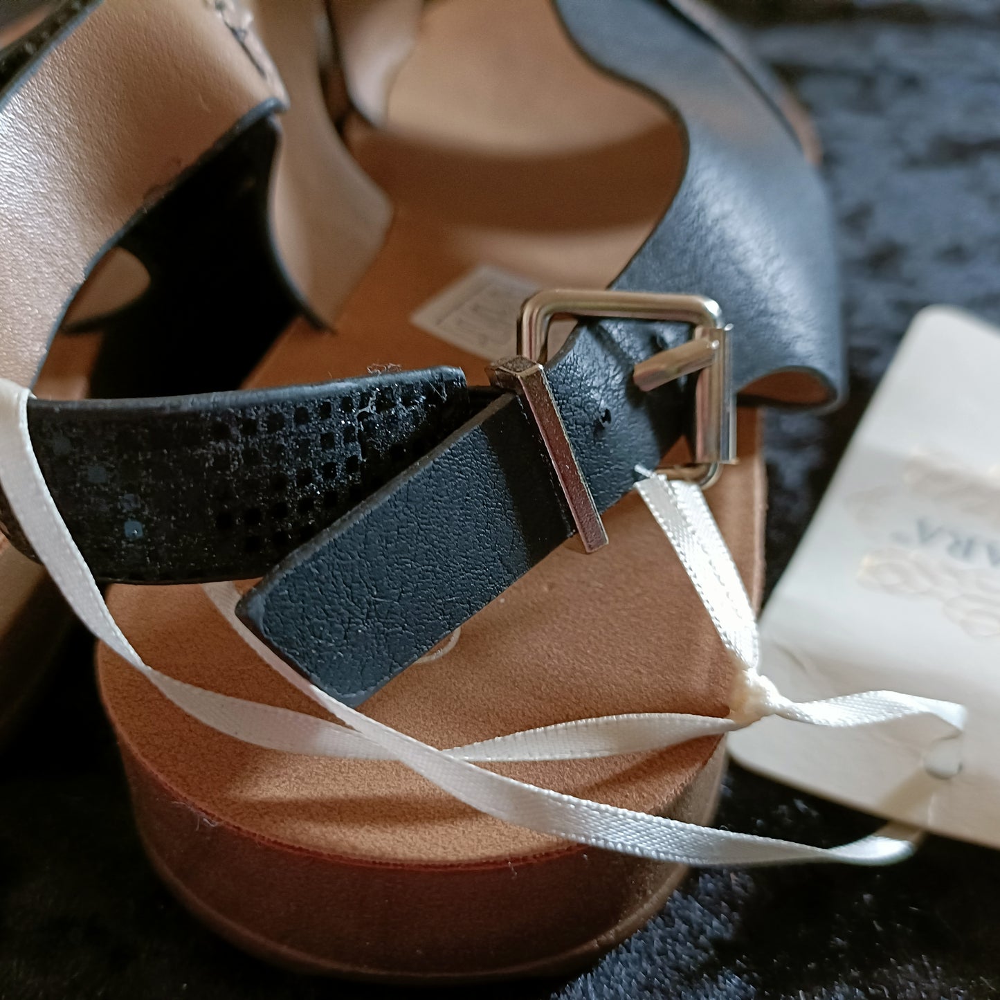 Black Criss Cross Slingback Sandals