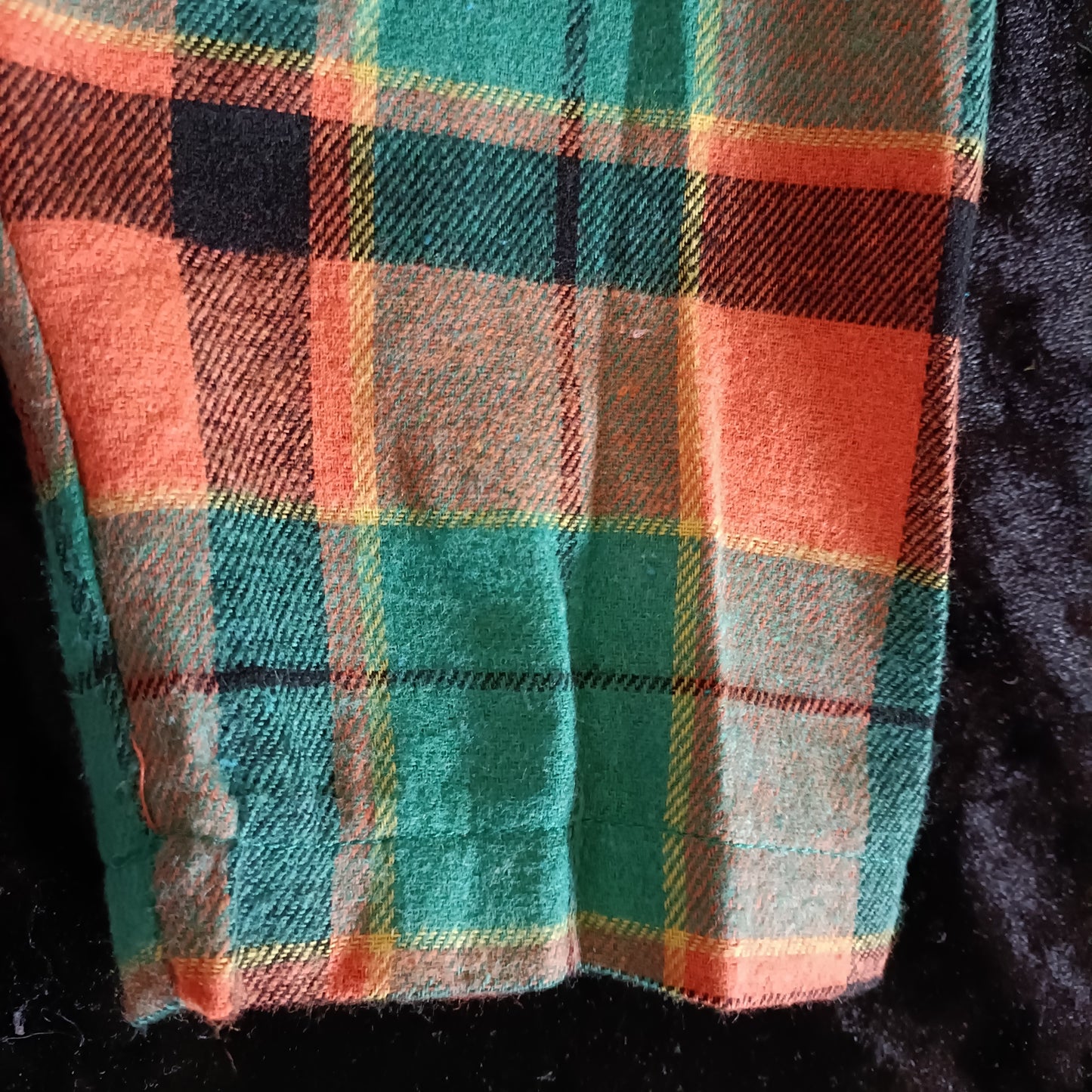Green and Orange Check Open Front Lightweight Jacket