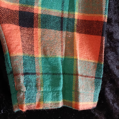 Green and Orange Check Open Front Lightweight Jacket