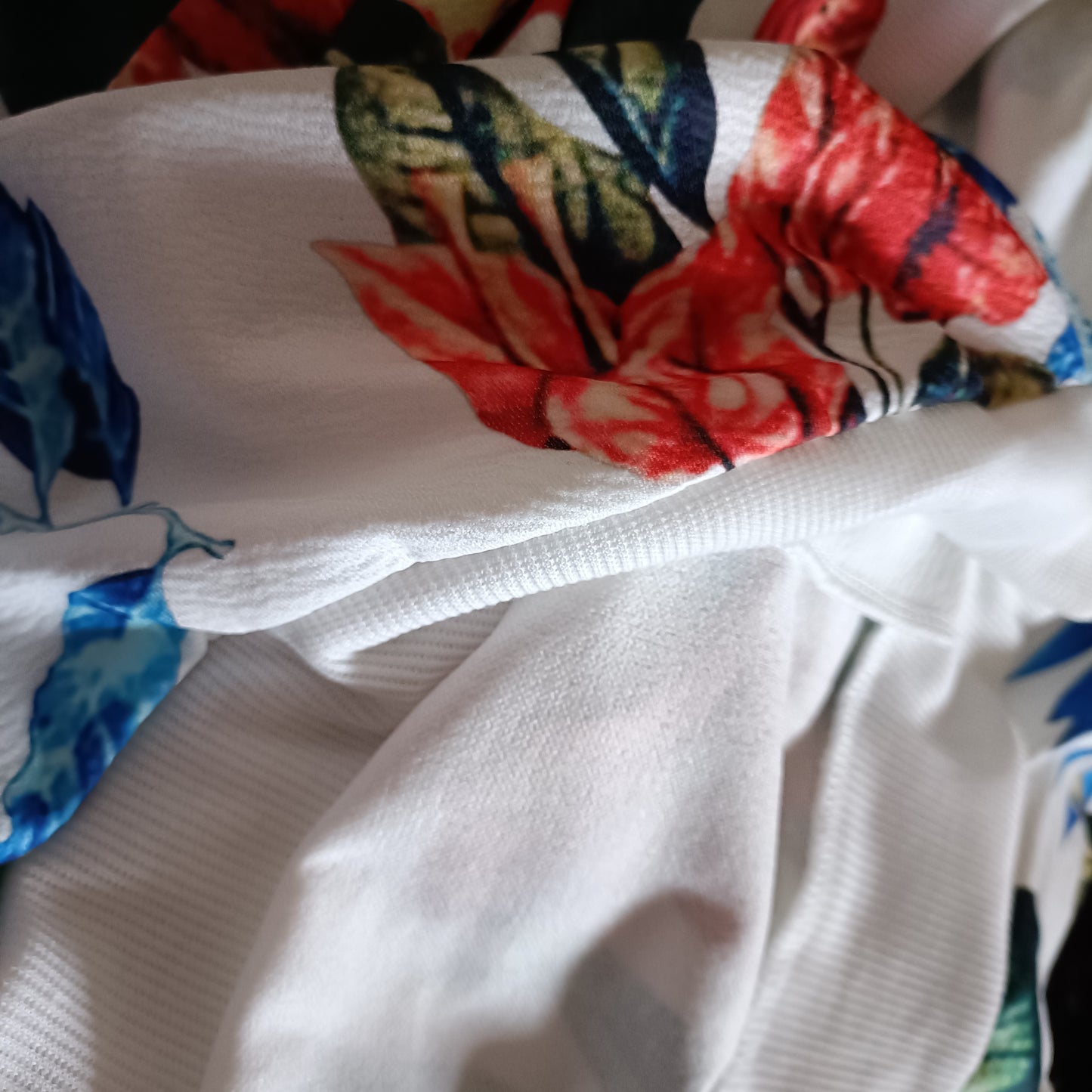 Tropical Flower Print Bomber Style Jacket