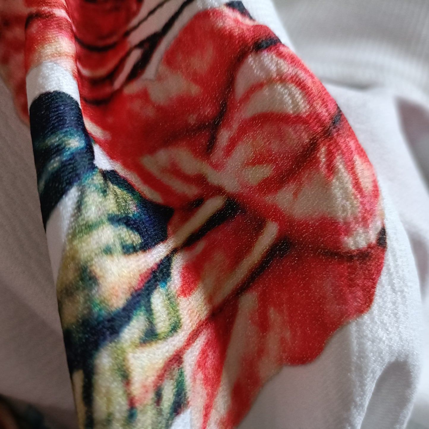 Tropical Flower Print Bomber Style Jacket