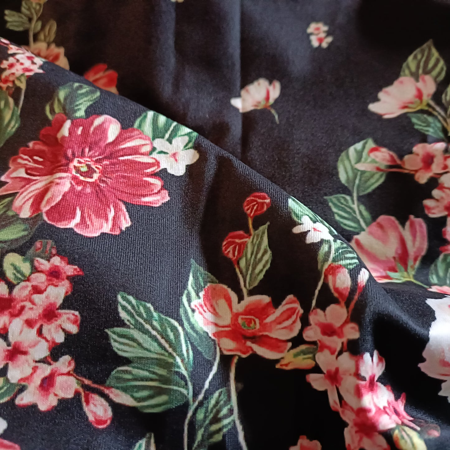 Short Black Floral Skirt