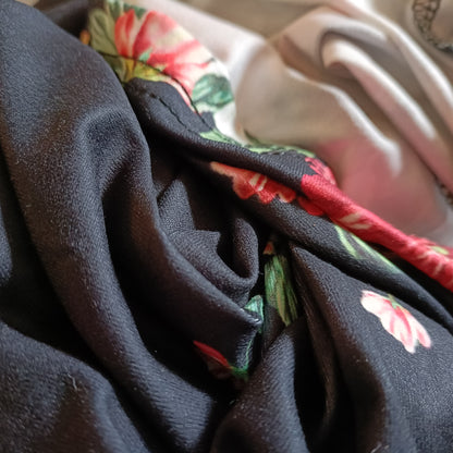 Short Black Floral Skirt