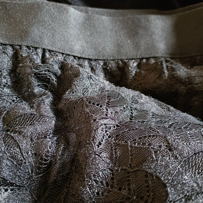 Black Lace Skirt with Button Detail