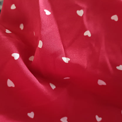 Red Heart Print Skirt with Elasticated Waist and Tie Front