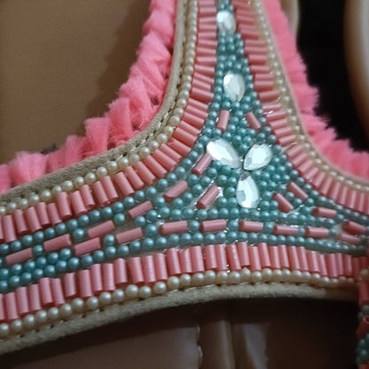 Beaded T Bar Sandals