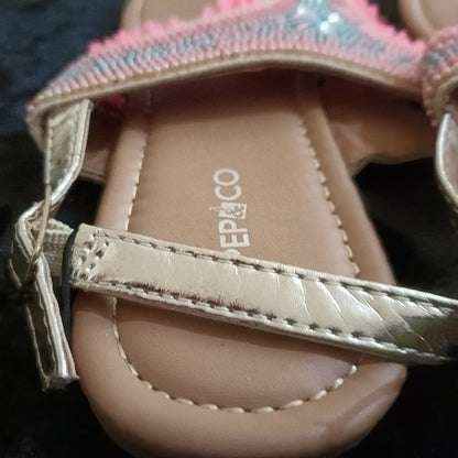 Beaded T Bar Sandals