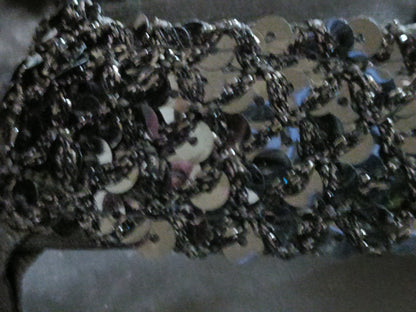 Black Sequin Wedge Flip Flops