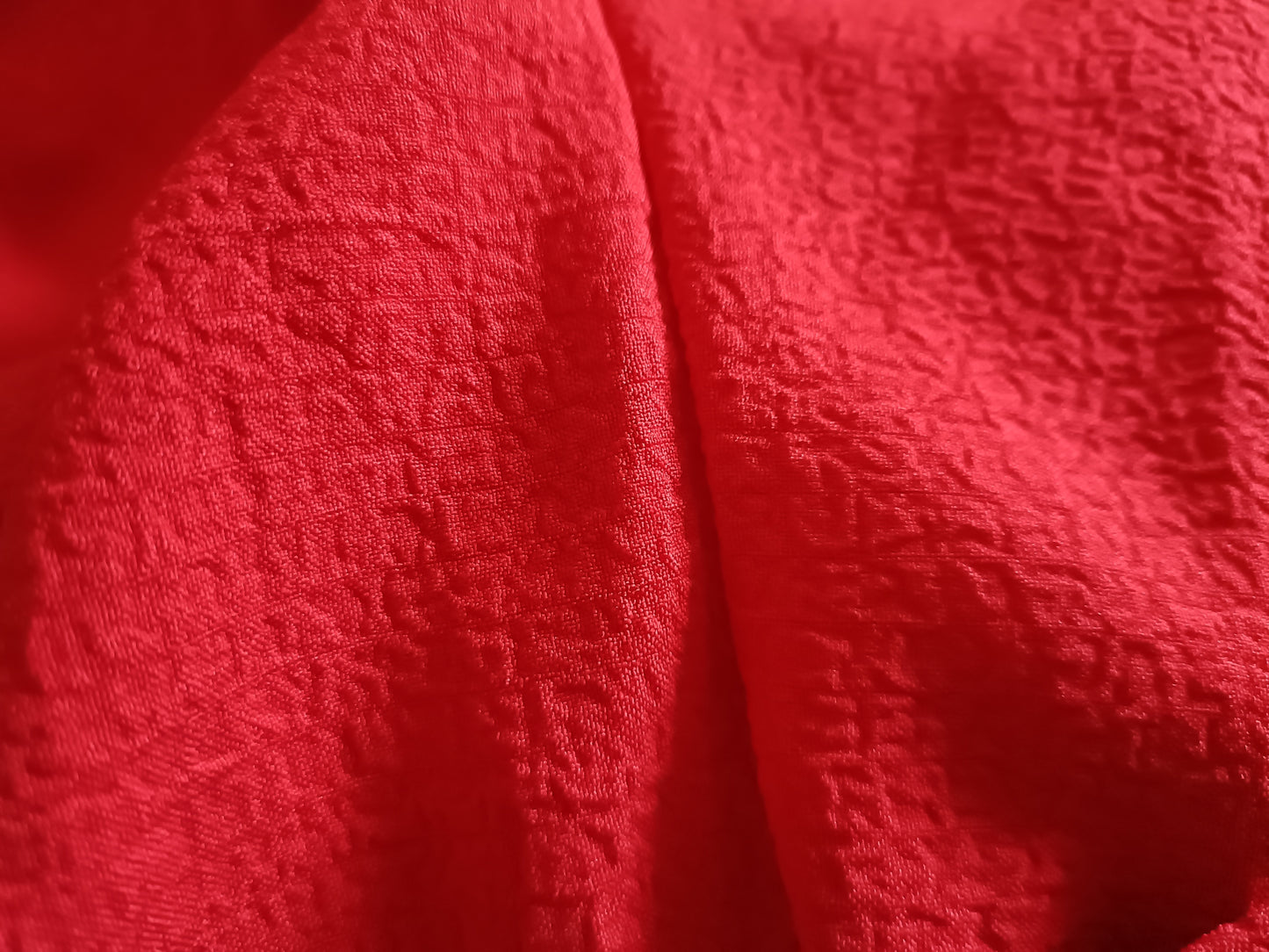 Red Long Sleeve Blouse with Shirred Elasticated Cuffs