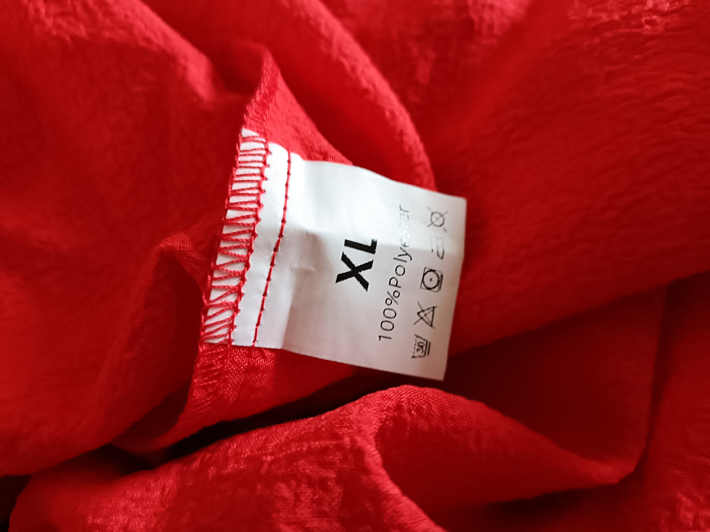 Red Long Sleeve Blouse with Shirred Elasticated Cuffs