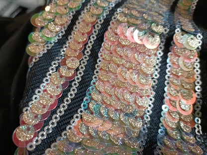 Black Top with Sequin Angel Wings on Back