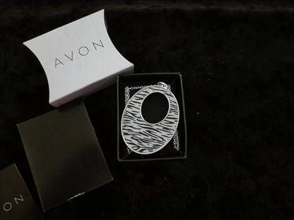 Avon Suzette Zebra Print Necklace