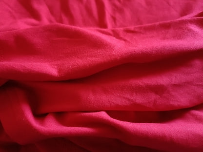 Red T Shirt with Turnover Sleeves