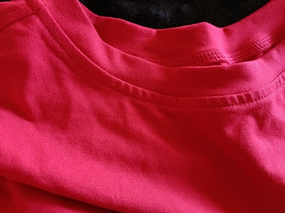 Red T Shirt with Turnover Sleeves