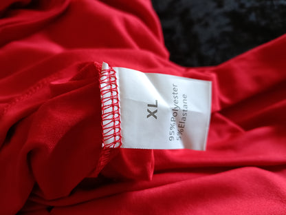 Red T Shirt with Turnover Sleeves
