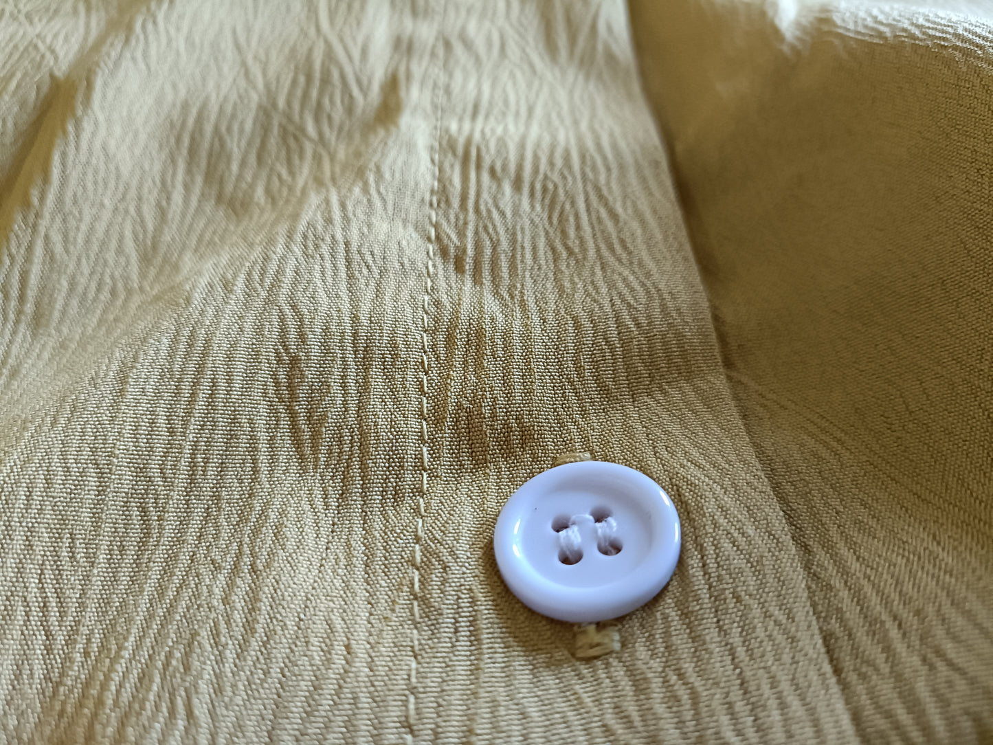 Mustard Long Sleeve Collarless Blouse