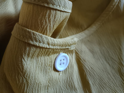 Mustard Long Sleeve Collarless Blouse