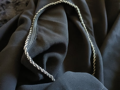 Black Cold Shoulder Top with Bling Detail and Split Back