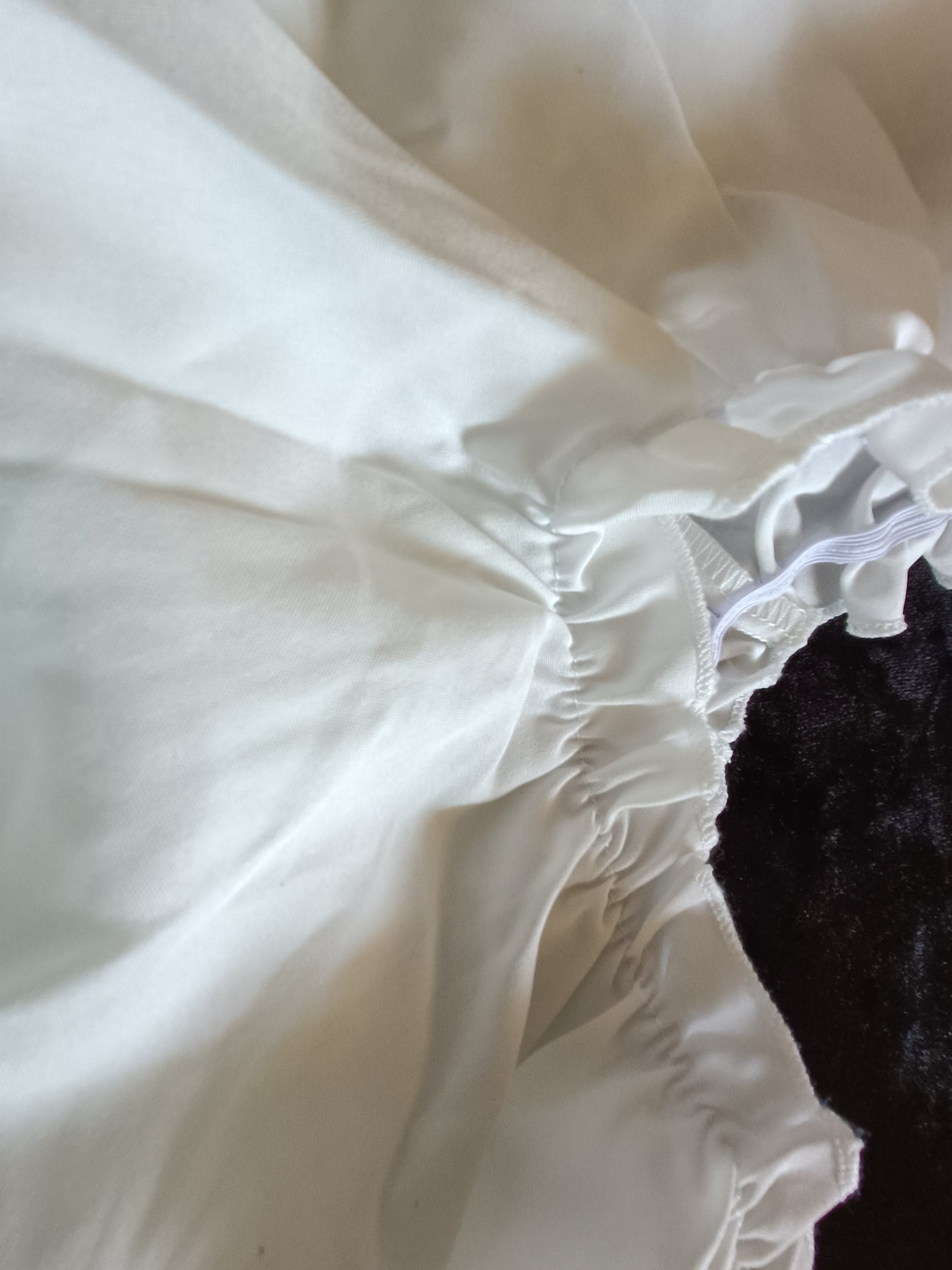 White Gypsy Style Top with Elasticated Waist and Tie Bodice