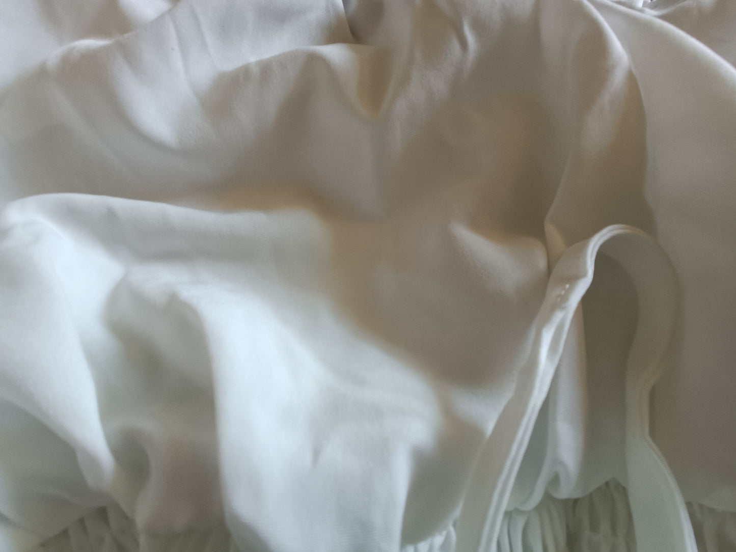 White Gypsy Style Top with Elasticated Waist and Tie Bodice