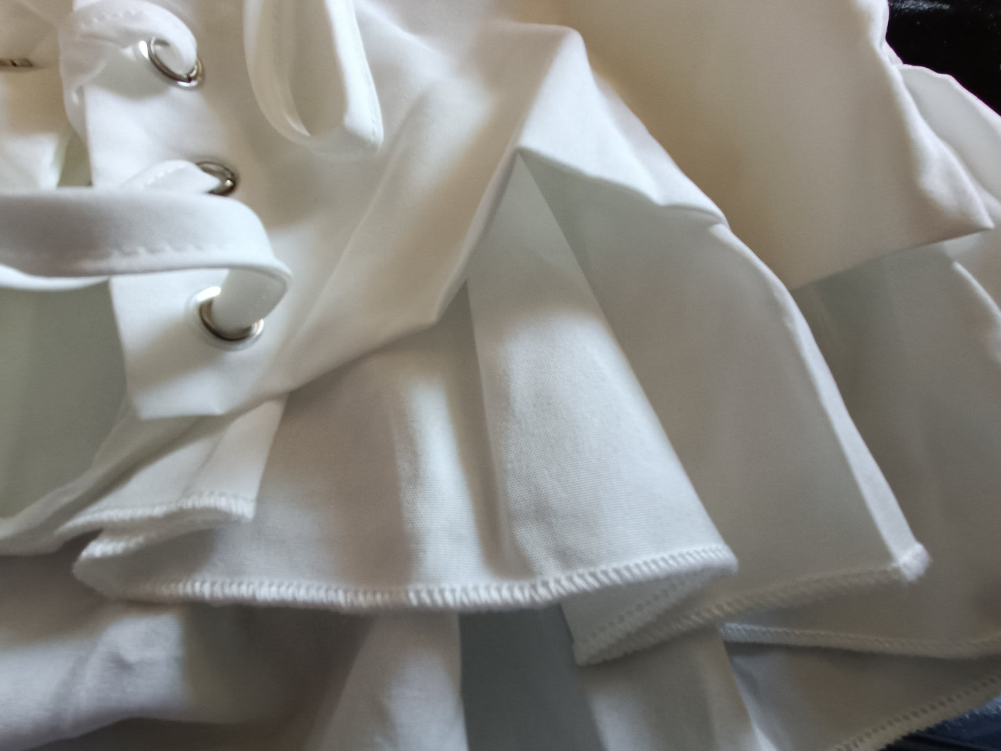 White Gypsy Style Top with Elasticated Waist and Tie Bodice