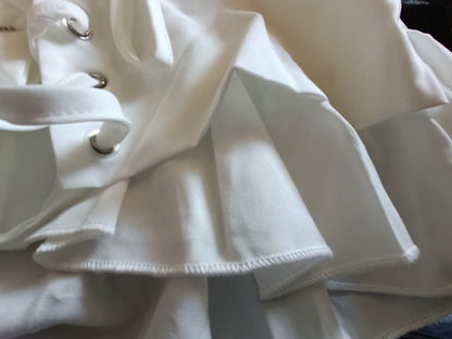 White Gypsy Style Top with Elasticated Waist and Tie Bodice
