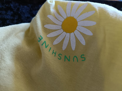 Lemon T Shirt with Daisy Motif