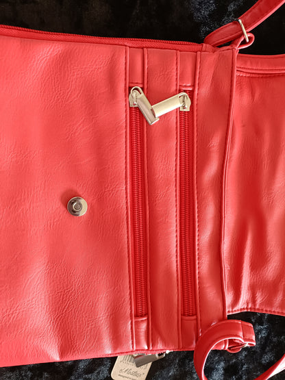 Red Expandable Cross-Body/Shoulder Bag