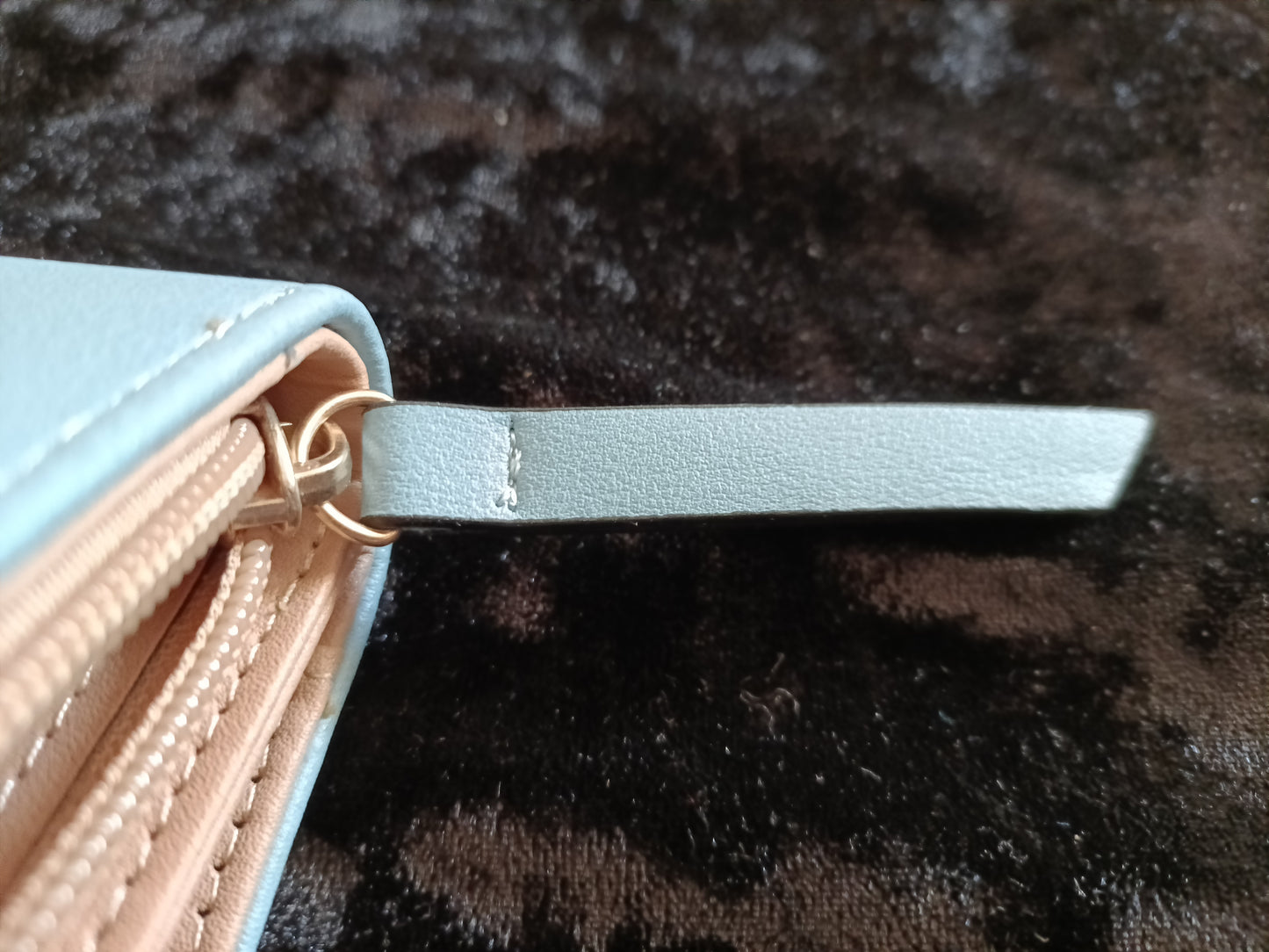 Large Blue Purse with Cut Out Leaf Design