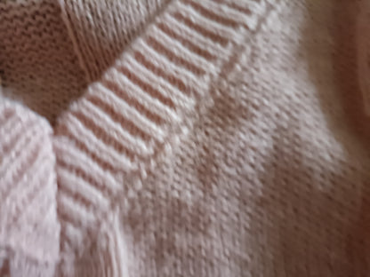 Light Pink V Neck Cable Jumper