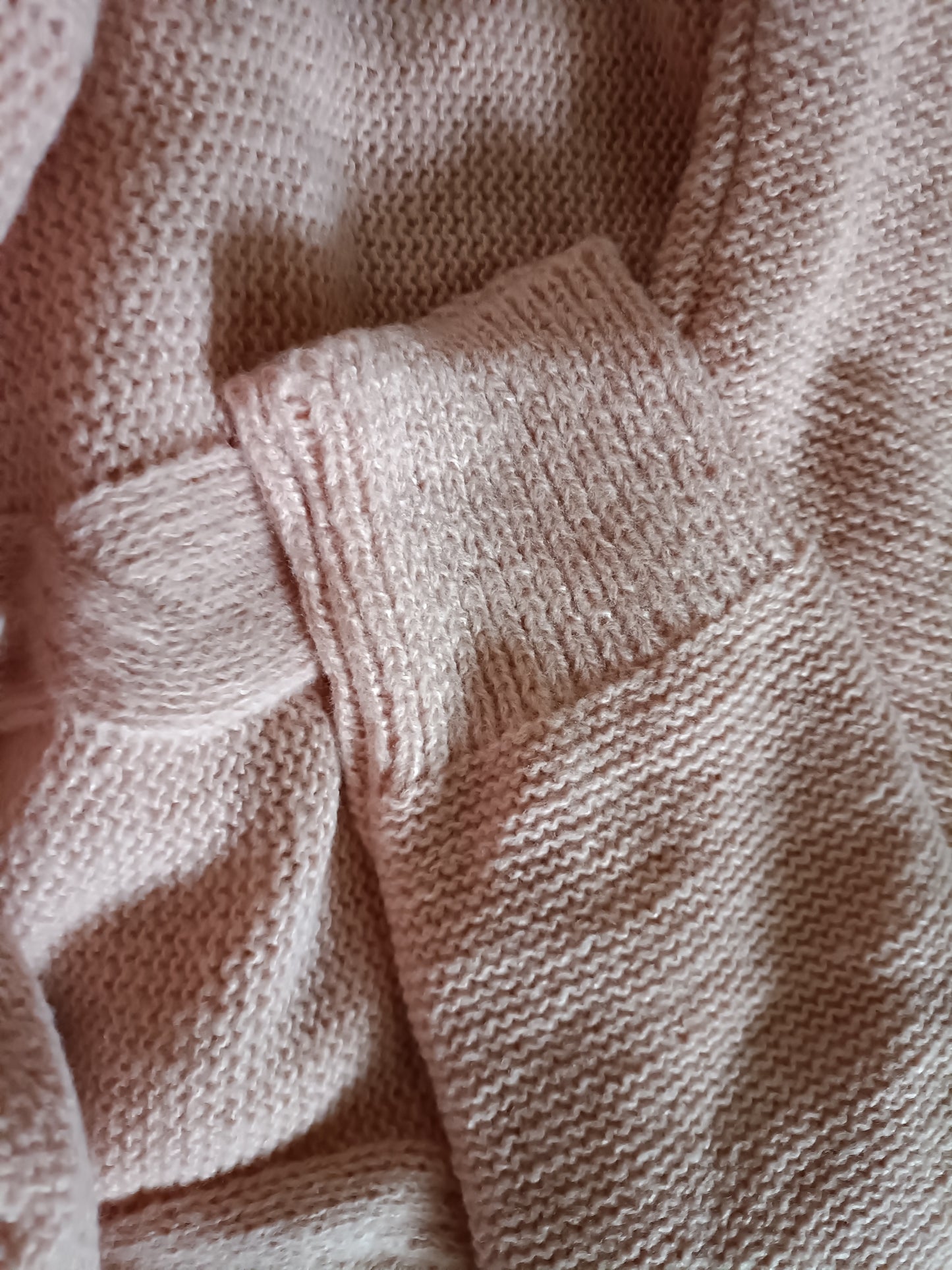 Light Pink V Neck Cable Jumper
