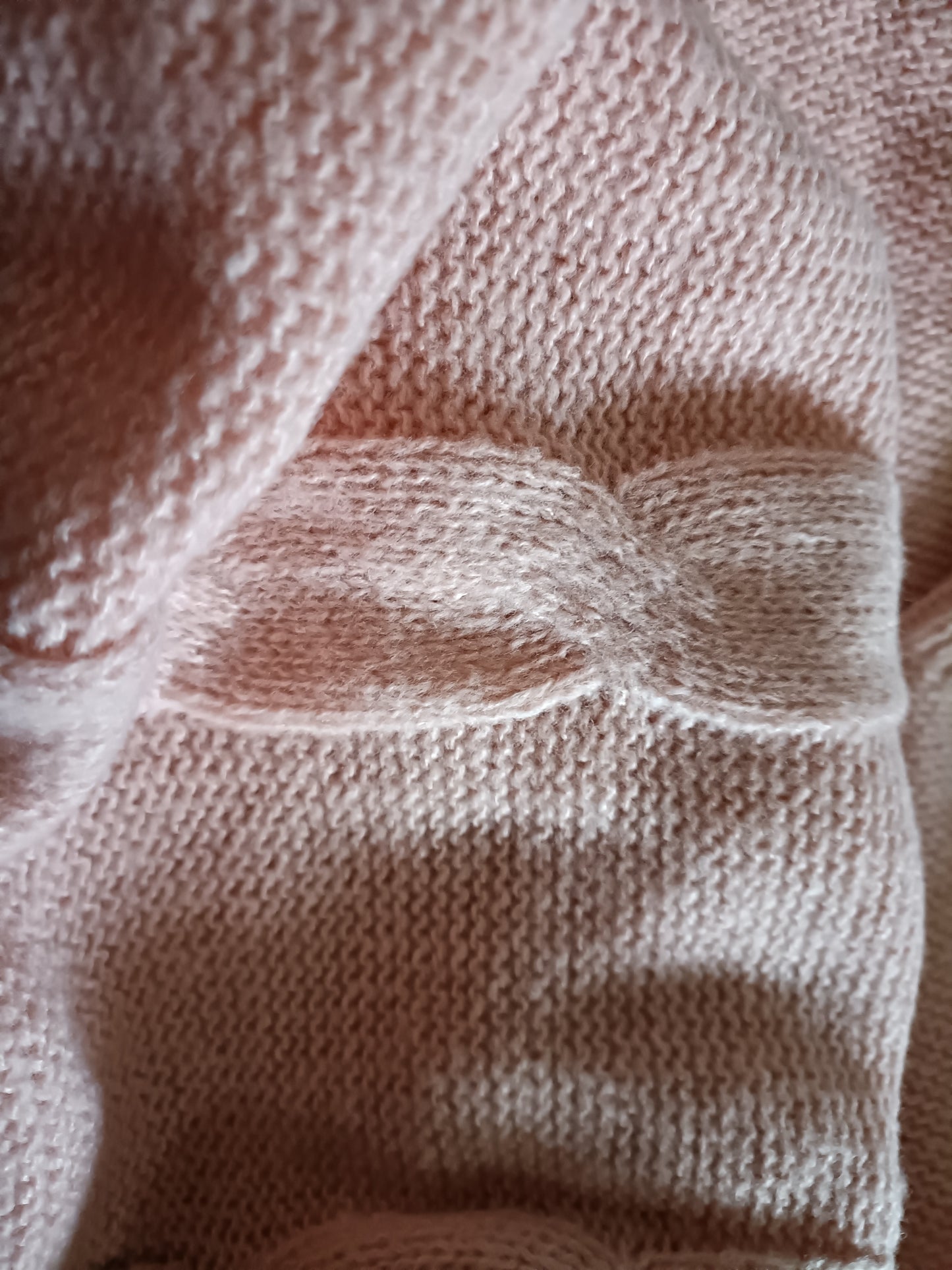 Light Pink V Neck Cable Jumper