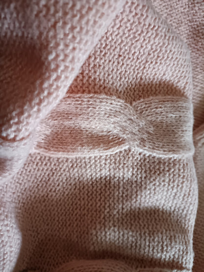 Light Pink V Neck Cable Jumper