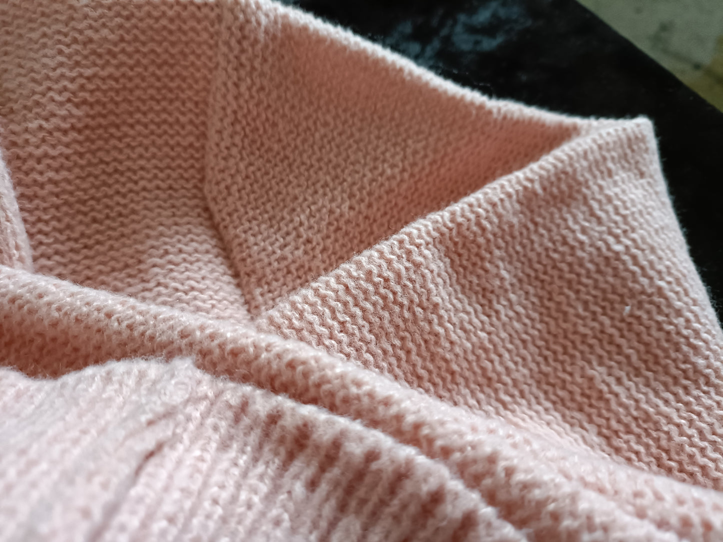Light Pink V Neck Cable Jumper