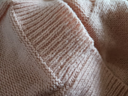 Light Pink V Neck Cable Jumper