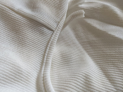 Off White Ribbed Waterfall Cardigan/Jacket with Tie Belt