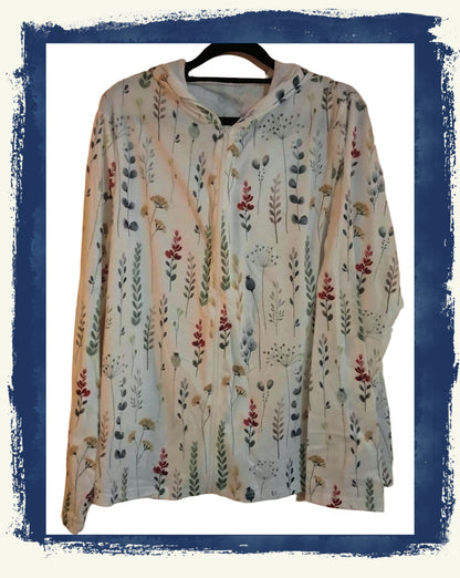 Floral Zipped Hoodie