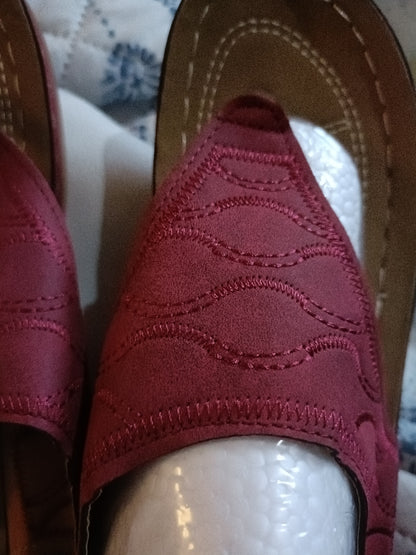 Dark Red/Wine Toe Post Sandals