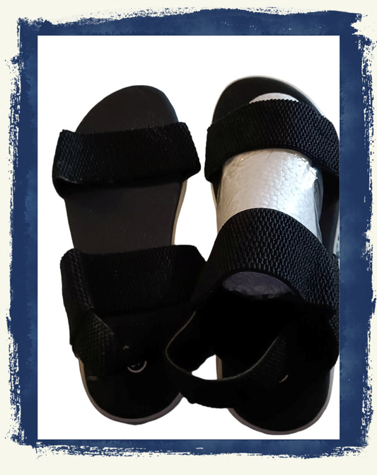 Black Slingback Elasticated Sandals